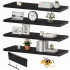 Set 4 rafturi supendate de perete, MDF cu suport metalic ingropat, 40x15 cm, negru [8]