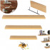 Set 3 rafturi plutitoare decorative de perete, din MDF cu suport metalic, 30, 45 si 60 cm, maro [6]