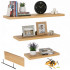 Set 3 rafturi plutitoare decorative de perete, din MDF cu suport metalic, 30, 45 si 60 cm, maro [7]