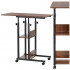 Birou reglabil pe inaltime cu rafturi si roti, blat din lemn si structura metalica, 80x40x76-86 cm, maro inchis [5]