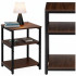 Noptiera cu 3 rafturi din PAL si cadru metalic, 35x31x59 cm, maro inchis [2]