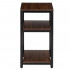 Noptiera cu 3 rafturi din PAL si cadru metalic, 35x31x59 cm, maro inchis [12]