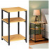 Noptiera cu 3 rafturi din PAL si cadru metalic, 35x31x59 cm, maro natur [4]