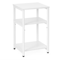 Noptiera cu 3 rafturi din PAL si cadru metalic, 35x31x59 cm, alb Noptiera cu 3 rafturi din PAL si cadru metalic, 35x31x59 cm, alb