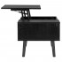 Masuta de cafea cu blat rabatabil si spatiu de depozitare, cadru metalic si PAL, 100x50x43 cm, negru [13]