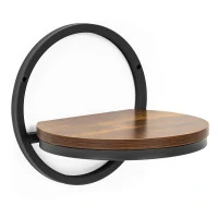 Raft de perete decorativ in stil industrial, cu polita din MDF si cadru metalic, ideal pentru expunerea cartilor, plantelor si accesoriilor in living,