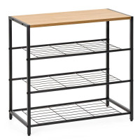 Raft multifunctional cu 2 polite si blat superior pentru depozitare, structura metalica rezistenta din otel si rafturi din MDF, picioare reglabile ant