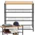 Raft multifunctional cu 2 polite si blat superior pentru depozitare, structura metalica rezistenta din otel si rafturi din MDF, picioare reglabile ant [3]