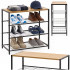 Raft multifunctional cu 2 polite si blat superior pentru depozitare, structura metalica rezistenta din otel si rafturi din MDF, picioare reglabile ant [5]
