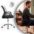 Scaun de birou ergonomic cu spatar din plasa mesh respirabila, sezut tapitat cu burete moale, cotiere pentru sustinere, baza metalica stabila cu 5 rot [9]
