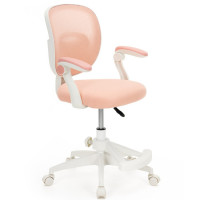 Scaun de birou ergonomic pentru copii, cu spatar din plasa respirabila, sezut tapitat cu burete de 6 cm, inaltime reglabila, cotiere rabatabile si sup