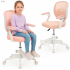 Scaun de birou ergonomic pentru copii, cu spatar din plasa respirabila, sezut tapitat cu burete de 6 cm, inaltime reglabila, cotiere rabatabile si sup [5]