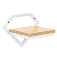 Suport de perete pentru ghiveci si plante decorative, cu polita din MDF si structura metalica rezistenta, montaj usor cu accesorii incluse, maxim 10 k
