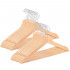 Set de 20 de umerase din lemn cu carlig rotativ 360°, 43x21 cm, maro [17]