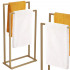 Suport metalic de baie pentru prosoape, cu 2 standuri, 86 cm, auriu mat [3]