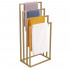 Suport metalic de baie pentru prosoape, cu 4 standuri, 96 cm, auriu mat [3]