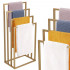 Suport metalic de baie pentru prosoape, cu 4 standuri, 96 cm, auriu mat [4]