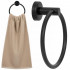 Suport metalic tip inel pentru prosop, inox cu finisaj mat, diametru 17 cm, accesorii montaj incluse, negru [3]