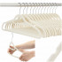Set de 20 de umerase pentru haine, din velur, cu carlig rotativ, 45x23 cm, ecru [14]