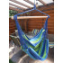 Hamac tip leagan suspendat pentru casa sau gradina, albastru-verde, 130x100cm, 150kg [10]