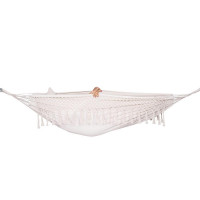 Hamac doua persoane cu franjuri si 2 perne, 200kg, 200×150 cm, bej Hamac doua persoane cu franjuri si 2 perne, 200kg, 200×150 cm, bej