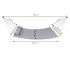 Hamac Dublu cu Bara Stabilizatoare din Lemn, HM55, Capacitate 250kg, 200x140cm, gri [11]