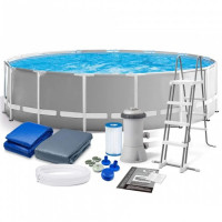 Piscina cadru metalic Prism Frame Premium Intex 26726NP, 457x122 cm, cu toate accesoriile