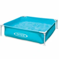 Piscina pentru copii Intex 57173NP Mini Frame 122x122x30 cm, cadru metalic, 342 litri, albastra