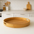 Tava servire rotunda 5Five din bambus si MDF, diametru 40 cm, maro natur [4]