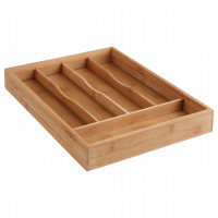 Organizator tacamuri 5Five din bambus si MDF cu 5 compartimente, 34x25 cm, maro natural