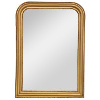 Oglinda decorativa verticala Atmosphera Adele cu rama din lemn bej, 74x104 cm