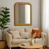 Oglinda decorativa verticala Atmosphera Adele cu rama din lemn bej, 74x104 cm [4]