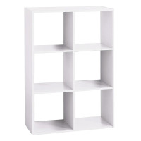 Biblioteca 5Five Mix n'Modul, 6 compartimente, PAL, 68x32x101 cm, alb