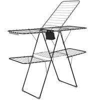 Suport rufe pliabil Atmosphera Mojave cu aripi, otel, 125x60x160 cm, gri