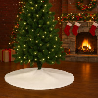 Covoras de pus sub bradul de Craciun, diametru 100 cm, alb Covoras de pus sub bradul de Craciun, diametru 100 cm, alb