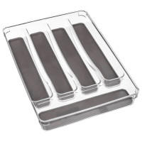 Tava organizare tacamuri 5Five Tidy Smart cu 5 compartimente, 23x33x5 cm, gri