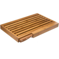 Tava pentru taiat paine Atmosphera din bambus cu cutit inclus, 44x27 cm, bej Tava pentru taiat paine Atmosphera din bambus cu cutit inclus, 44x27 cm, bej