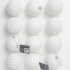 Set 12 globuri Craciun cu sclipici, 3 modele diferite, polistiren, diametru 8 cm, alb [8]