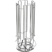 Suport rotativ capsule 5Five pentru Dolce Gusto, 24 spatii, otel cromat, 12x32 cm, argintiu