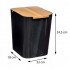 Cos gunoi 5Five Natureo cu capac, polipropilena si bambus, 5 litri, 22x19x24 cm, negru [2]