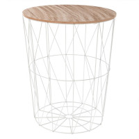 Masuta cafea Atmosphera Kumi, otel si MDF, 47x57 cm, alb Masuta cafea Atmosphera Kumi, otel si MDF, 47x57 cm, alb