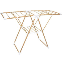 Uscator rufe 5Five Bara cu aripi laterale, efect lemn, ABS si spuma PVC, 138x51x90 cm, maro