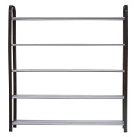 Etajera pantofi 5Five din metal si plastic, 4 niveluri pentru 16 perechi, 70x19x76 cm, negru