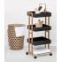Etajera cu 4 rafturi 5Five Natureo pe roti, MDF si bambus, 40x30x88 cm, negru [2]