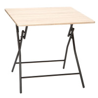 Masa pliabila 5Five patrata pentru 4 persoane, MDF si otel, 80x80x75 cm, bej