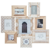 Rama foto Atmosphera Emile cu 8 cadre din lemn, 76x73 cm, bej Rama foto Atmosphera Emile cu 8 cadre din lemn, 76x73 cm, bej