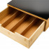 Suport capsule cafea 5Five Blackbamboo, cu sertar, bambus si sticla, 30x30x10 cm, natur si negru [5]