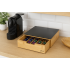 Suport capsule cafea 5Five Blackbamboo, cu sertar, bambus si sticla, 30x30x10 cm, natur si negru [7]