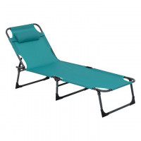 Sezlong 5Five Beach Chair, cadru metalic, pliere compacta, 173x56x27 cm, albastru turcoaz Sezlong 5Five Beach Chair, cadru metalic, pliere compacta, 173x56x27 cm, albastru turcoaz