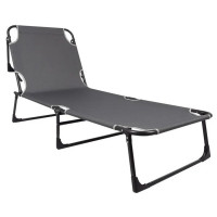 Sezlong 5Five Beach Chair, cadru metalic, pliere compacta, 173x56x27 cm, gri Sezlong 5Five Beach Chair, cadru metalic, pliere compacta, 173x56x27 cm, gri